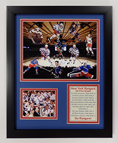 New York Rangers NHL All Time Greats Collectible | Framed Photo Collage Wall Art Decor - 12'x15' | Legends Never Die