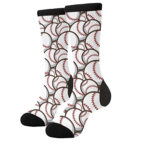 Muxxirt Novelty Sock Baseball Pattern Crazy Crew Casual Daily Socks for Men's