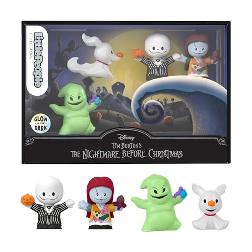 ​Little People Collector Disney Tim Burton’s The Nightmare Before Christmas Special Edition Set for Adults & Fans, 4 Figures in Display Box