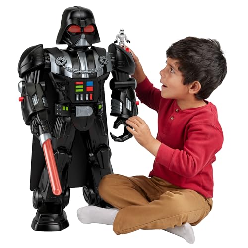 Fisher-Price Imaginext Star Wars Darth Vader Bot 2+ Ft Tall Toy, Lights Sounds & Stormtrooper Metal Character Key for Kids Ages 3+ Years