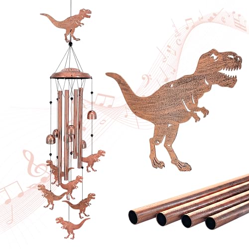 Dinosaur Wind Chimes for Outside,Dinosaur Gifts for Women/Men/Sympathy Gift/Memorial Gifts/Festival Birthday Gifts Metal windchimes Outdoors/Indoors,Patio Decor,Garden Decor,Yard Decor,Home,Porch