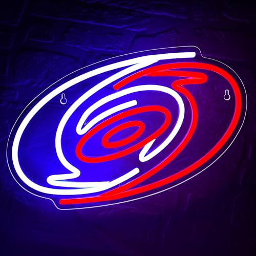 Carolina Hockey Neon Sign,Hurricane LED Sign,Ice Hockey team Decor,Carolina Decor,Ice Hockey Neon Sign,Hurricane Fans,Carolina Team Gifts,Hockey Gifts for Hurricane Fans,Ice Hockey Fans(ZKXD158)