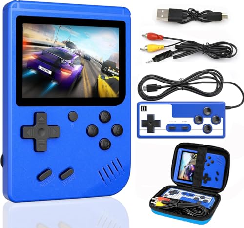 Retro Game Console with 500 Classic Video Games for Kids Adults, Handheld Game Console Game Boy Portable 3 Inch Color Screen, 1020mAh Rechargeable Support TV Connection & Two Players