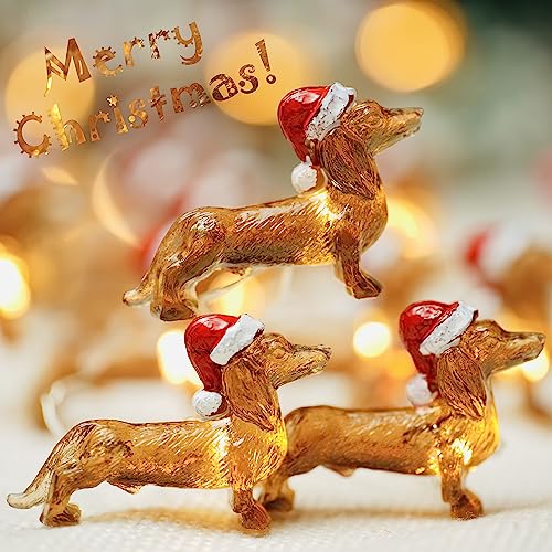 KAiSnova Dachshund Dog String Light 10ft 30 LEDs Dachshund Dog Christmas Light with Remote Control and Timer Sausage Dog Indoor and Outdoor Wedding Birthday Party Christmas Tree Decoration Lights