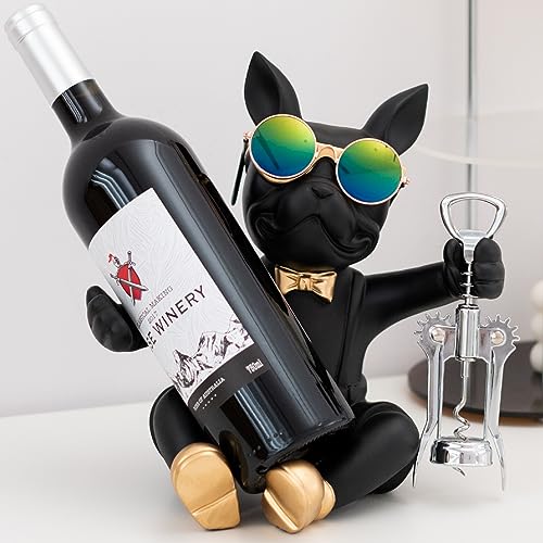 Juju Bulldog Wine Holder - Small Wine Rack Bottle Holder - Wine Racks Countertop Wine Stand - Wine Bottle Holder Wine Bottle Rack - Wine Holder Stand Wine Storage - Countertop Wine Rack Shelf