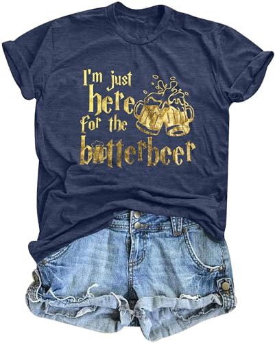 Magical Shirts for Women I'm Just Here for The Butterbeer Shirt Magic Shirt Witch Tees Vacation Tops