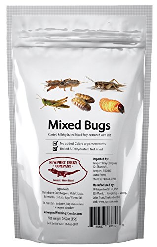 NEWPORT JERKY COMPANY Edible Insects | Bag of Mixed Edible Bugs | Edible Grasshoppers | Edible Crickets | Silk Worms and Sago Worms | Edible Bug Gift Sampler Pack for Humans