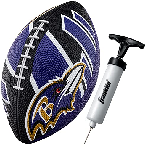 Franklin Sports NFL Baltimore Ravens Football - Youth Football - Mini 8.5' Rubber Football - Perfect for Kids - Team Logos and Colors!