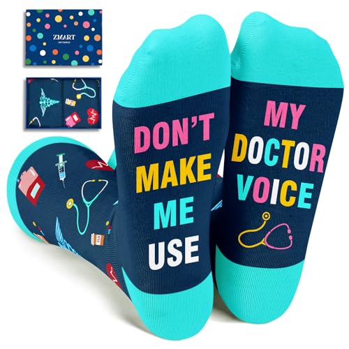 Zmart Cool Doctor Gifts for Men Women - Best Doctor Day Gifts Ideas Future Doctor Gifts Funny Doctor Retirement Gifts, Funny Doctor Socks for Women Men