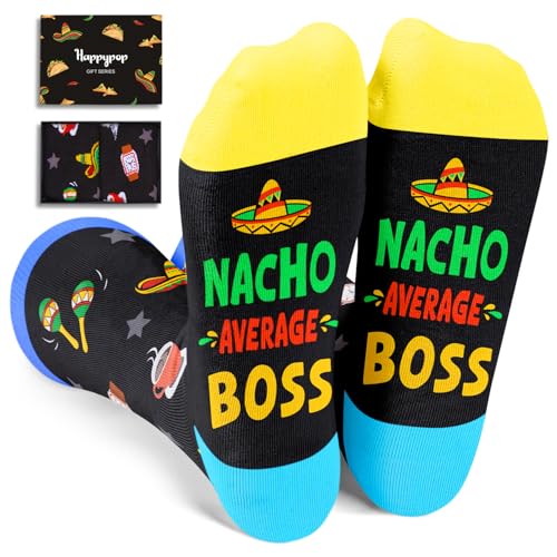 HAPPYPOP Boss Gifts Ideas Socks - Cool Boss Gifts Male Femal, Worlds Best Boss, Bosses Day Gifts