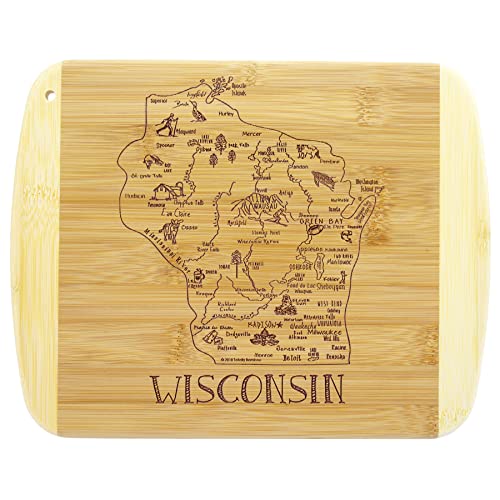 Totally Bamboo A Slice of Life Wisconsin State Serving and Cutting Board, 11' x 8.75'