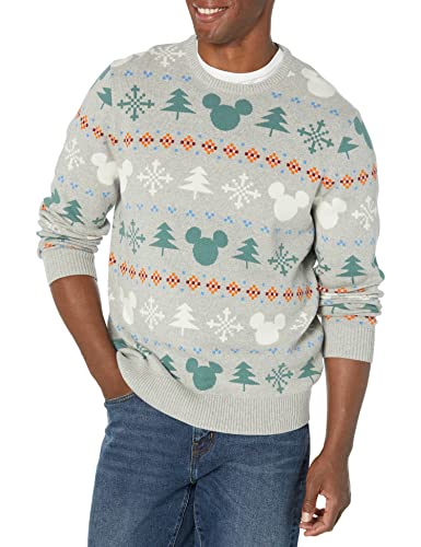 Amazon Essentials Disney | Marvel | Star Wars Men's Crew Sweaters, Mickey Fair Isle - Mens, Medium