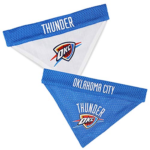 Pets First NBA Dog Bandana - Oklahoma City Thunder Reversible Pet Bandana. 2 Sided Home & Away Sports Bandana with a PREMIUM Embroidery TEAM Logo, Large/X-Large