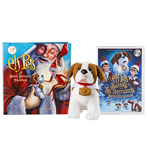 The Elf on the Shelf: A Christmas Tradition Elf Pets St. Bernard with DVD Santa's St. Bernards Save Christmas Set