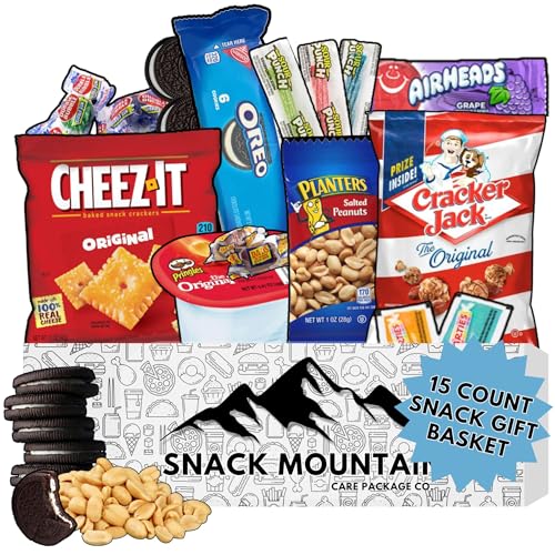 Snack Mountain Care Package Variety Halloween Snack Box Back to School Gift Basket Food Gifts for Office Teens Ultimate Treat Box for Adults & Kids Variety Pack Candy Gift Basket Movie Night Bundle Set College Guys Girls