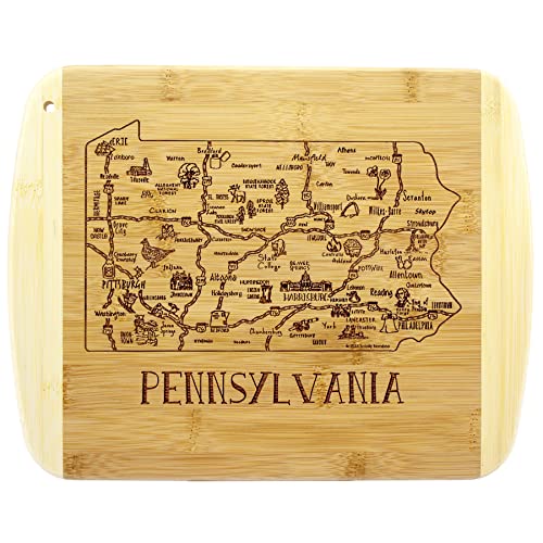 Totally Bamboo A Slice of Life Pennsylvania State Serving and Cutting Board, 11' x 8.75'