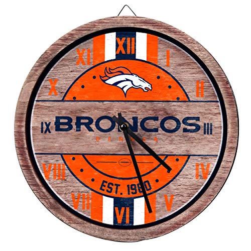 FOCO Denver Broncos NFL Barrel Wall Clock