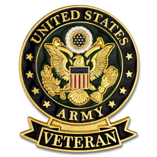 SHOP AWARDS AND GIFTS United States US Army Veteran Lapel Pin, Retirement and Service, 1-1/8 inch, 1 Pack