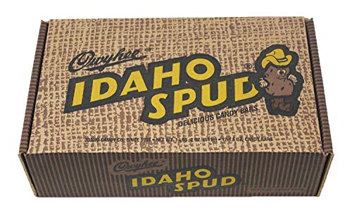 12 CT Mailer Box of Famous Idaho Spud Chocolate Candy Bars. Full Size Bars in a Specialty Candy Box.