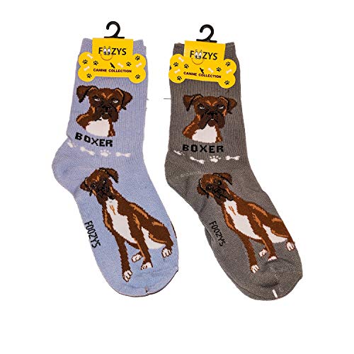 Foozys Unisex Crew Socks | Canine/Dog Collection | Boxer