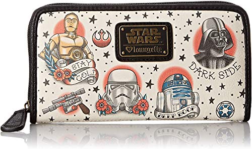 Loungefly Star Wars Tattoo Flash Print Faux Wallet, Multi, One Size