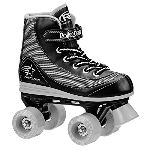 Roller Derby Youth Boys Firestar Roller Skate, Size 4, Black/Gray