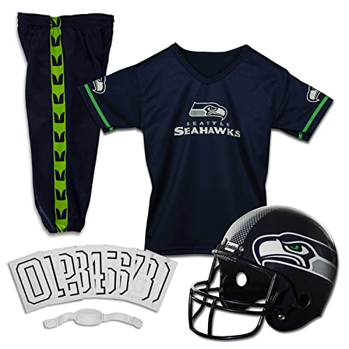 Franklin Sports Seattle Seahawks Kids NFL Uniform Set - Youth NFL Team Jersey, Helmet, Pants + Apparel Costume - Official NFL Gear -Youth Medium