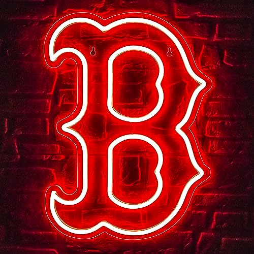 Brineon BOS or BRS Neon Sign for Wall Decor,Garage or Man Cave Decor,Birthday Gifts for Men With Dodge Baseball Team Logo Sign,Neon Sign for Bar,Party,Bar,Dorm Decorations,Office Wall Art and Game