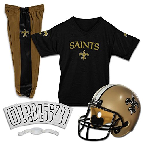 Franklin Sports New Orleans Saints Kids NFL Uniform Set - Youth NFL Team Jersey, Helmet, Pants + Apparel Costume - Official NFL Gear -Youth Small