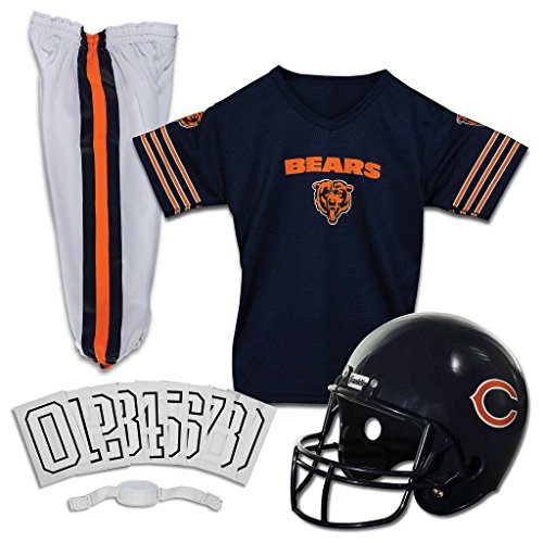 Franklin Sports Chicago Bears Kids Football Uniform Set - NFL Youth Football Costume for Boys & Girls - Set Includes Helmet, Jersey & Pants - Medium