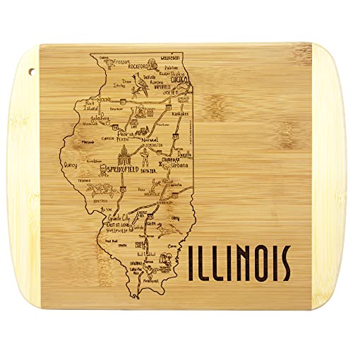 Totally Bamboo A Slice of Life Illinois State Serving and Cutting Board, 11' x 8.75'