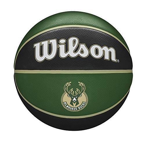 WILSON NBA Team Tribute Basketball - Size 7 - 29.5', Milwaukee Bucks