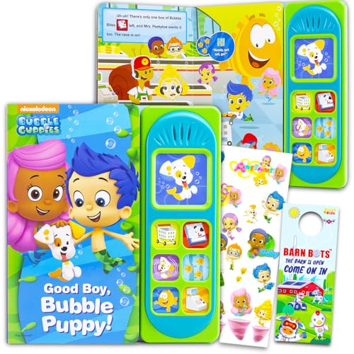 Bubble Guppies Sound Book for Toddlers - Bubble Guppies Activity Book Bundle Includes an Interactive Learning Sound Book Plus Stickers, Door Hanger | Bubble Guppies Gifts