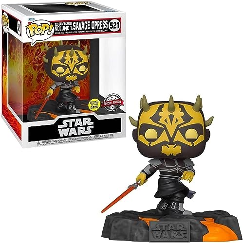 Funko Pop! Deluxe Star Wars - Red Saber Series: Savage Opress Special Edition Glow in The Dark Exclusive #521