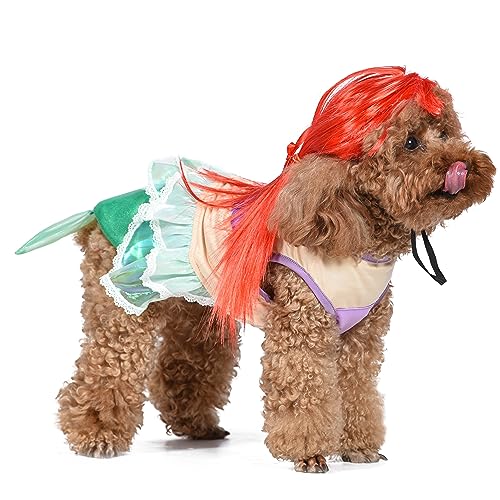 Disney for Pets Halloween Disney Princess Ariel Costume - Medium - | Disney Princess Halloween Costumes for Dogs, Officially Licensed Disney Dog Halloween Costume, Multicolor (FF21829)