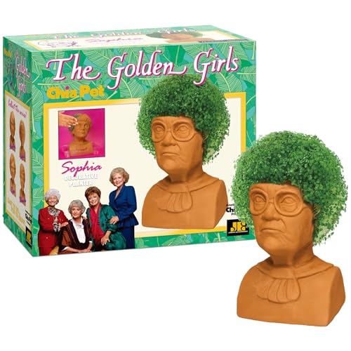 Chia Pet Golden Girls Sophia with Seed Pack, Decorative Pottery Planter, Easy to Do and Fun to Grow, Novelty Gift, Perfect for Any Occasion