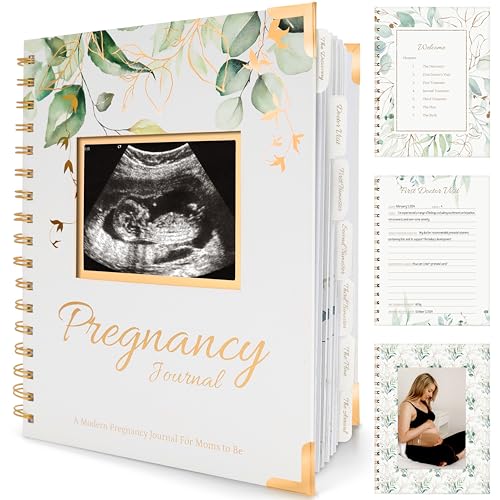 Pregnancy Journal Memory Book - 90 Pages Hardcover Pregnancy Book, Pregnancy Planner, Pregnancy Journals for First Time Moms, Baby Memory Book, Mom Book Diary, Ultrasound Baby Book Memory (Alpine)