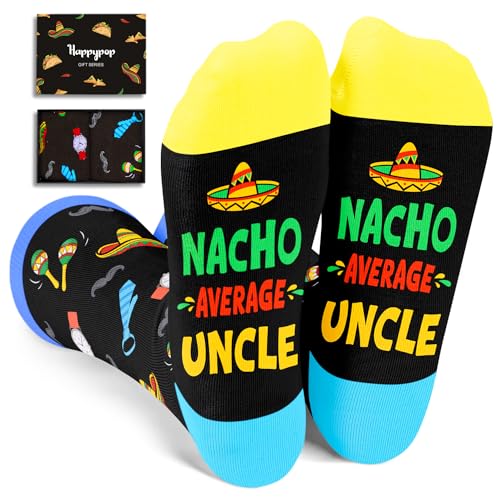 HAPPYPOP Best Uncle Socks For Men - Favorite Uncle Gifts Tio Gifts, Funny Uncle Gifts From Niece Nephew, Great Uncle Gifts