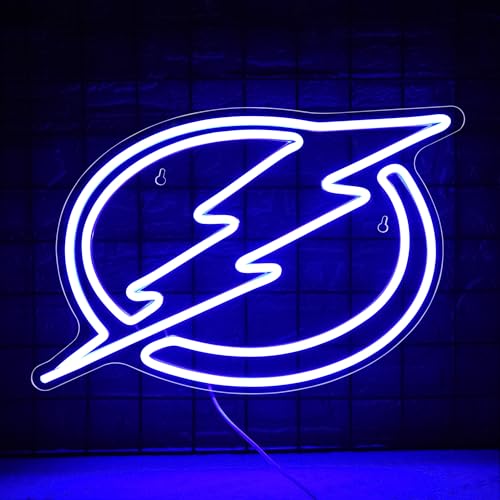 Tampa Bay Hockey Neon Sign,Lightning LED Sign,Ice Hockey team Decor,Lightning Decor,Ice Hockey Neon Sign,Tampa Bay Fans,Lightning Team Gifts,Hockey Gifts for Lightning Fans,Ice Hockey Fans(ZKXD160)