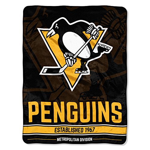 Northwest NHL Pittsburgh Penguins Unisex-Adult Micro Raschel Throw Blanket, 46' x 60', Break Away