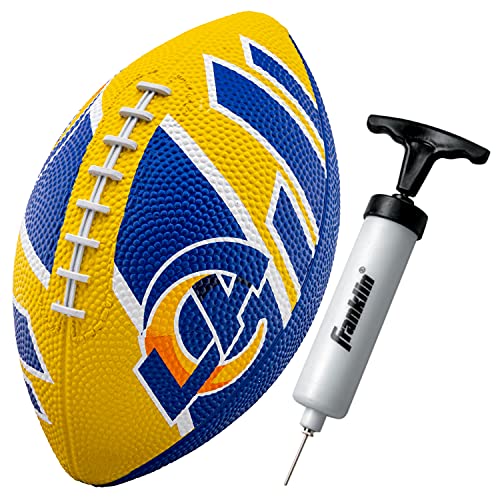 Franklin Sports NFL Los Angeles Rams Football - Youth Football - Mini 8.5' Rubber Football - Perfect for Kids - Team Logos and Colors!