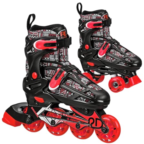 Roller Derby Falcon 2-in-1 Combo Quad and Inline Skates for Kids, Adjustable Sizing