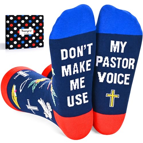 HAPPYPOP Christian Socks Religious Socks Pastor Socks Jesus Socks, Funny Christian Gifts Pastor Appreciation Gifts