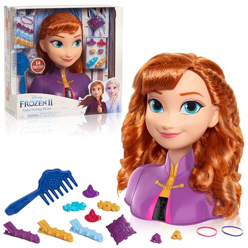 Disney’S Frozen 2 Anna 7.5-inch Styling Head, 17-Pieces, Officially Licensed Kids Toys for Ages 3 Up by Just Play