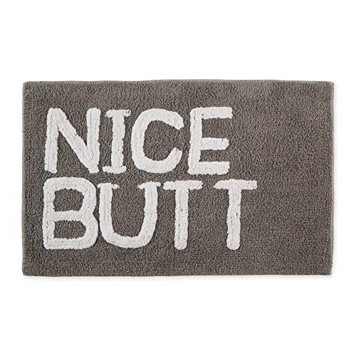 DII Tufted Shower/Bath Mat Soft Absorbent Bathroom Rug, Plush & Machine Washable, 20x31-Inches, Gray, Nice Butt