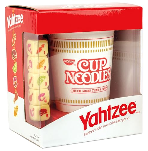 USAOPOLY YAHTZEE Cup Noodles | Collectible Yahtzee Game Made to Look Like Iconic Ramen Meal with Custom Dice | Travel Yahtzee Game & Dice Game