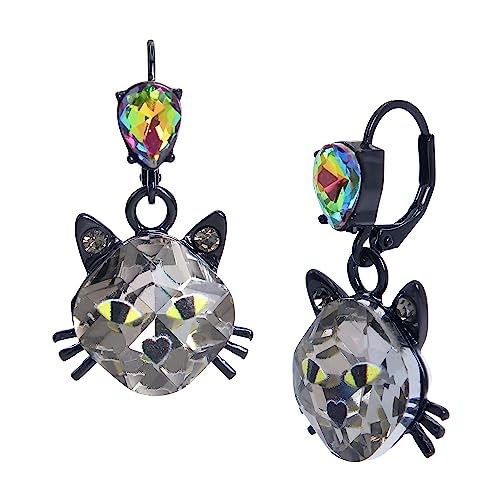 Betsey Johnson Halloween Cat Drop Earrings