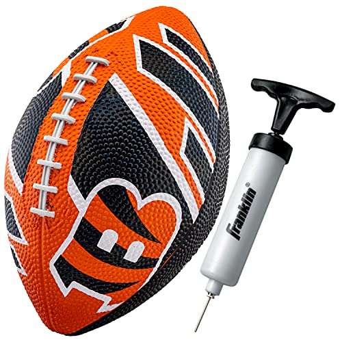 Franklin Sports NFL Cincinnati Bengals Football - Youth Football - Mini 8.5' Rubber Football - Perfect for Kids - Team Logos and Colors!