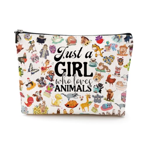 Animal Lovers Gifts for Women Cute Animal Accessories Stuff Cosmetic Bag Nurse Thanksgiving Graduation Christmas Birthday Makeup Bag Funny Friendship Gifts for Friend Teen Girls Sister Bestie Daughter