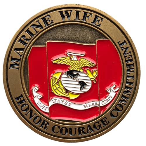 United States USMC Marine Wife Honor Courage Commitment Appreciation Challenge Coin